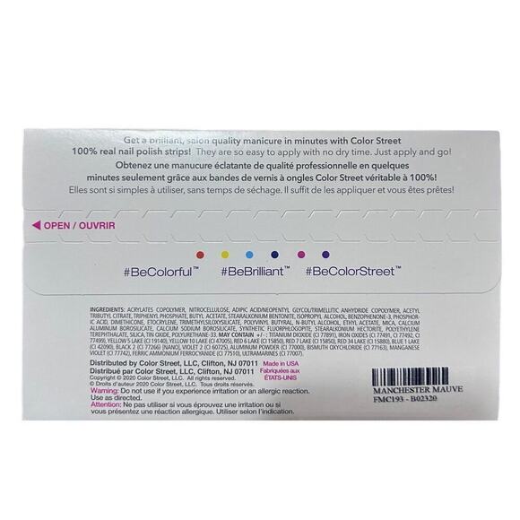 Color Street Manchester Mauve 100% Real Nail Polish Strips 16 Count Peel & Apply - Picture 4 of 5